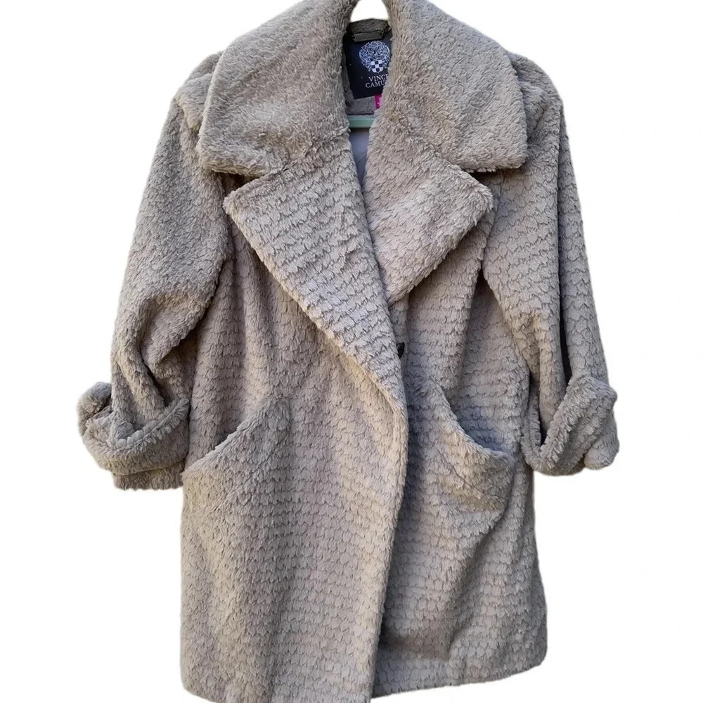 VINCE CAMUTO GRAY TEDDY TRENCH COAT